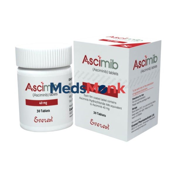 Container of Asciminib 40mg tablets