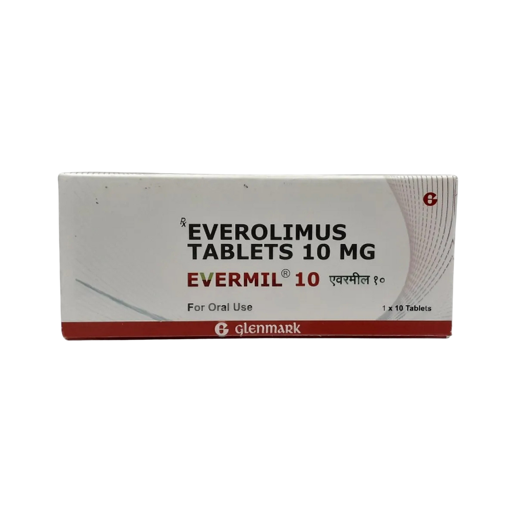Evermil Everolimus 10Mg Tablet Box of Evermil 10mg tablets