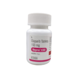 Bottle of Olaparib 150 mg tablets